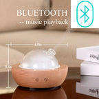 Kakoda Glass Essential Oil Diffuser,Real Wood Base,Bluetooth Speaker,2025 Upgrade Aromatherapy Diffuser,Aroma Diffuse with Music