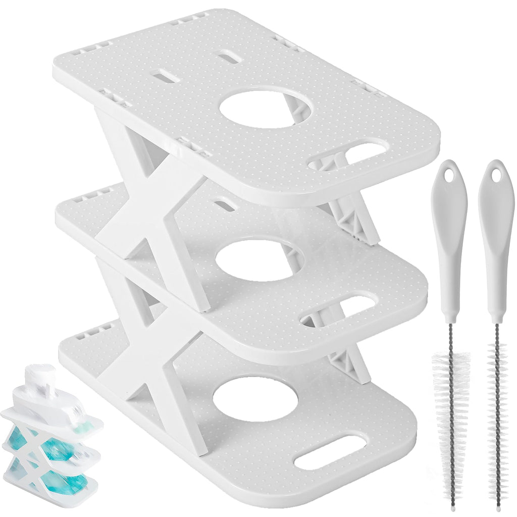 Calvana Detachable 3-Tier Storage Countertop Caddy, Includes 2 Cleaning Brushes for Nose Pillows, Nasal Care System Drying Rack,