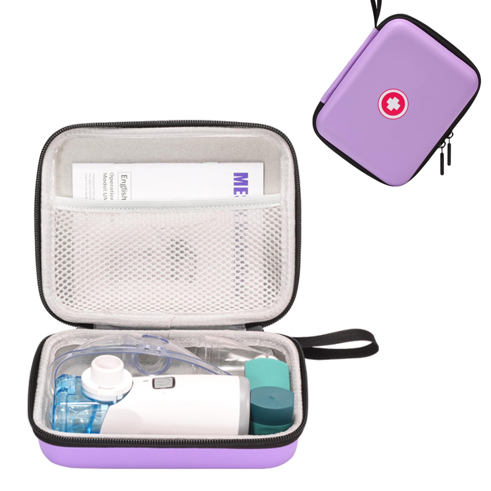 Klawdsky Carrying Case for Portable Nebulizer, Travel Medical Bag, Hard Emergency Medical Bag for Inhaler Spacer Case for Adults