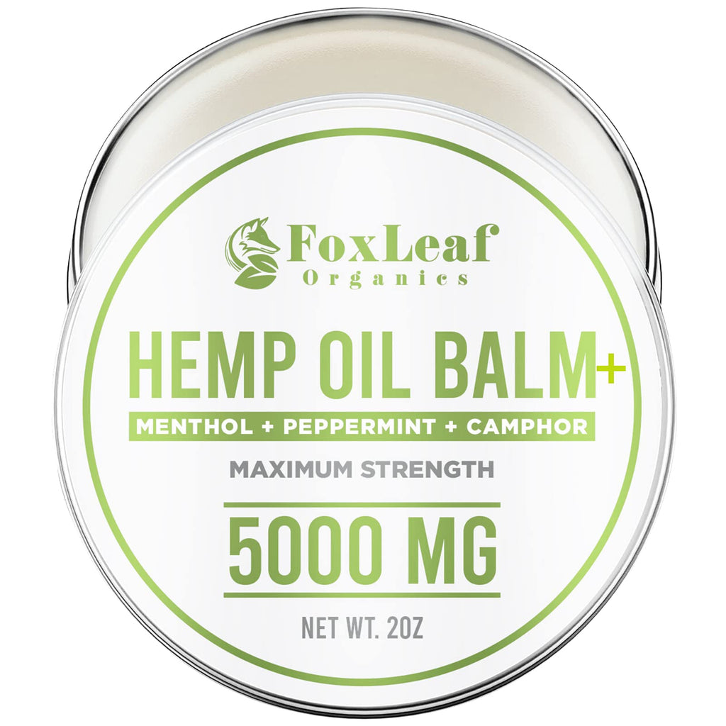 FOXLEAF Hemp Oil Balm for Muscles, Joints, Back, Knees, Neck, Fingers, and Elbows with Arnica, Camphor, Menthol, and Peppermint 