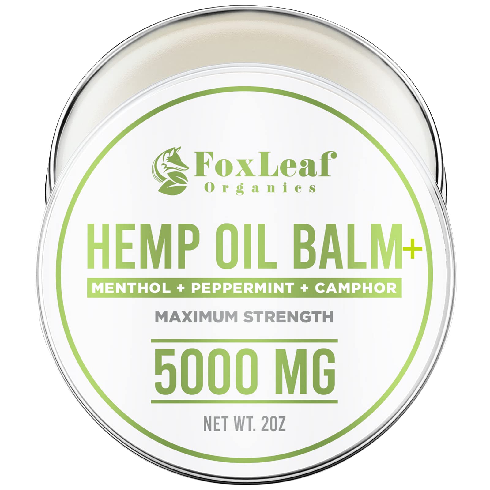 FOXLEAF Hemp Oil Balm for Muscles, Joints, Back, Knees, Neck, Fingers, and Elbows with Arnica, Camphor, Menthol, and Peppermint 
