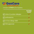 GenCare - Cetirizine HCL 10 mg (300 Caplets) - 24 Hour Allergy Relief Pills - Non Drowsy Generic OTC Allergy Medication - Antihi
