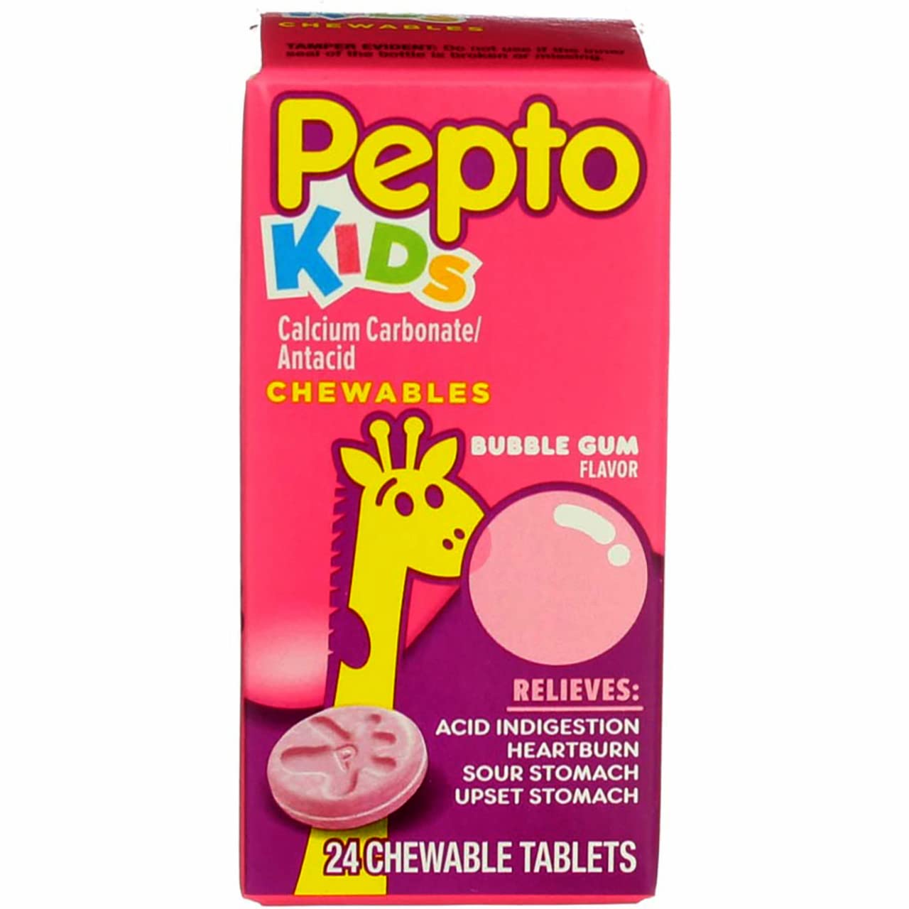 Pepto Bismol Childrens Chewable Tablets Bubble Gum 24 Ct (5 Pack)