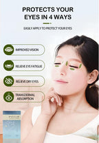WISEQUEST Drug-Free Herbal Eye Patches - Relieve Dry Eyes, Redness & Digital Eye Strain, Acupressure Formula, Made in Japan, 10-