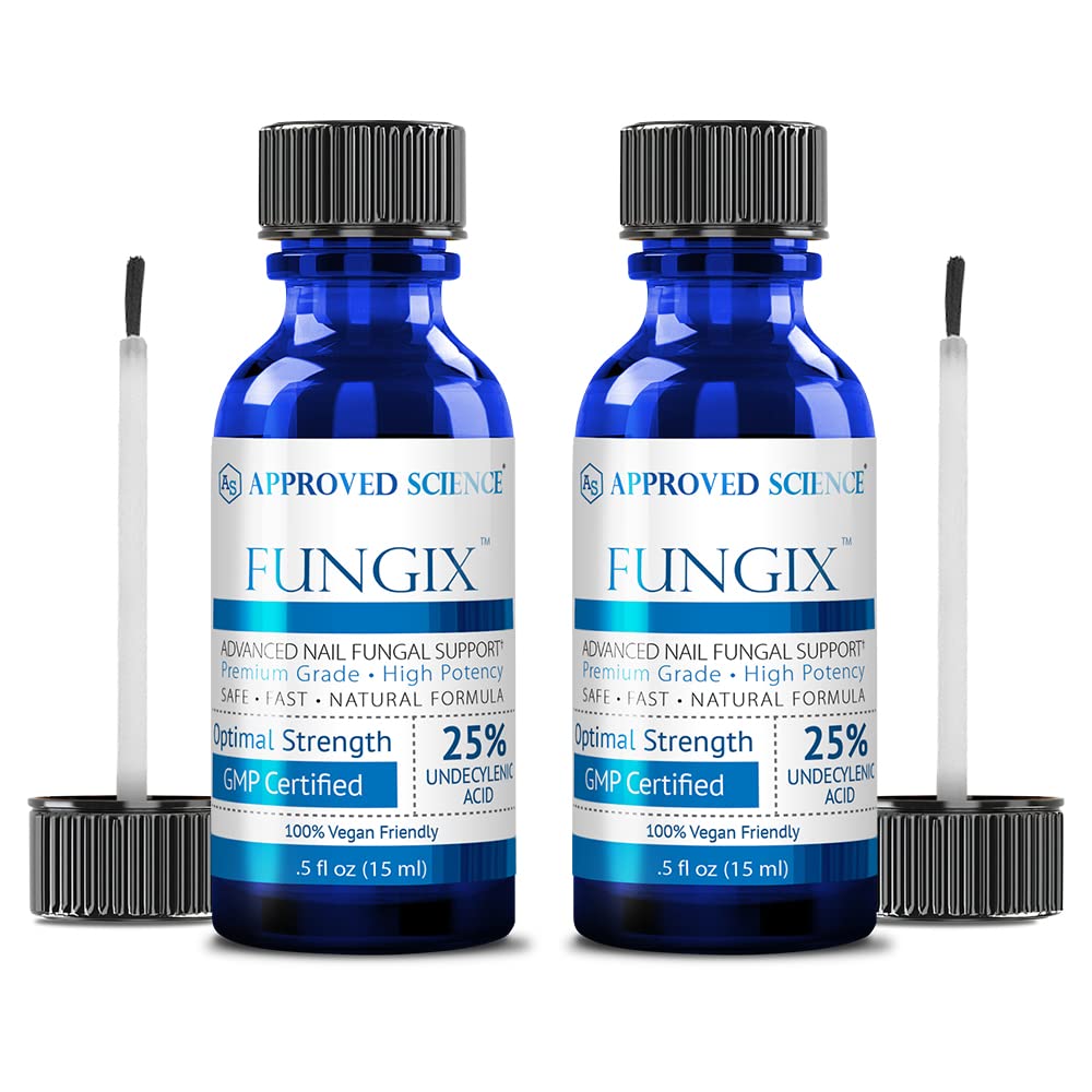 Approved Science Fungix - Nail Fungus - With 25% Undecylenic Acid, Tea Tree Oil, Vitamin E - Pack of 2 - Vegan Friendly