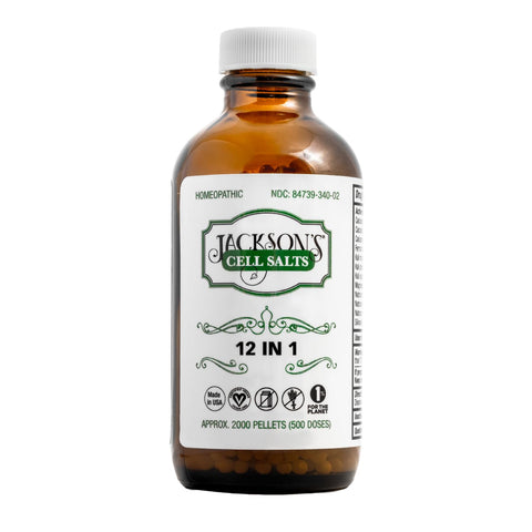 Jackson's 12-in-1 Cell Salt Combination - Certified Vegan, Lactose-Free All 12 Tissue Salts in 6X Potency - Made in The USA (200