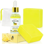 Yoni Oil Yoni Soap Bar Feminine Wash Set, Organic Pineapple Juicy Body Oil Handmade Yoni Bar Soaps for Women Ph Balance, Vagina 