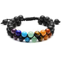 Top Plaza 7 Chakra Bracelet Natural Lava Rock Stones Beads Bracelets Aromatherapy Essential Oil Diffuser Bracelet Stress Relief 