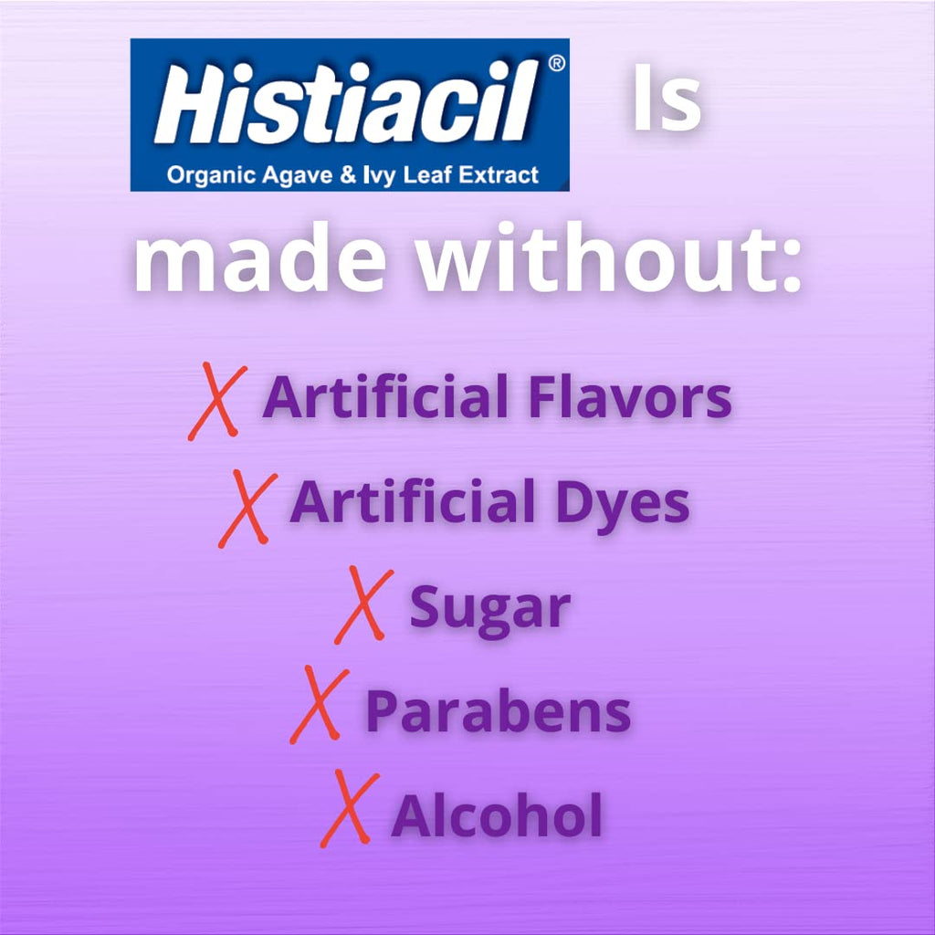 Histiacil Organic Agave Jarabe para TOS, Infants 2 Months and Older, Cough + Mucus Relief Made with Agave & Ivy Leaf Extract, Pe