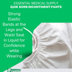 Essential Medical Supply Quik-Sorb Pull On Reusable Vinyl Incontinent Pants - 3 Pairs of Protectors Included, X-Large