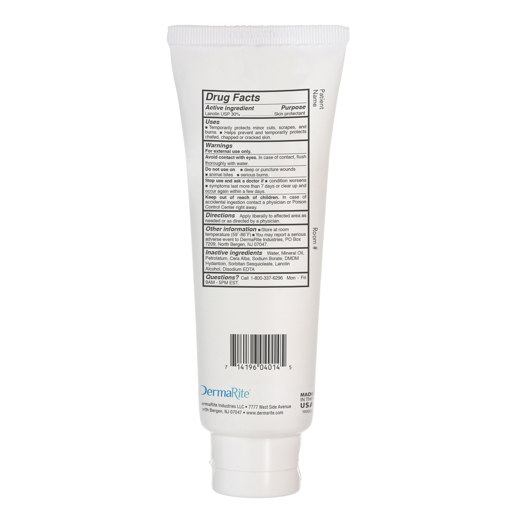 DermaRites Lantiseptic Dry Skin Therapy Skin Protectant - Scented Moisturizing Cream, Enriched with 30% Lanolin - 4 oz. Tube, 1