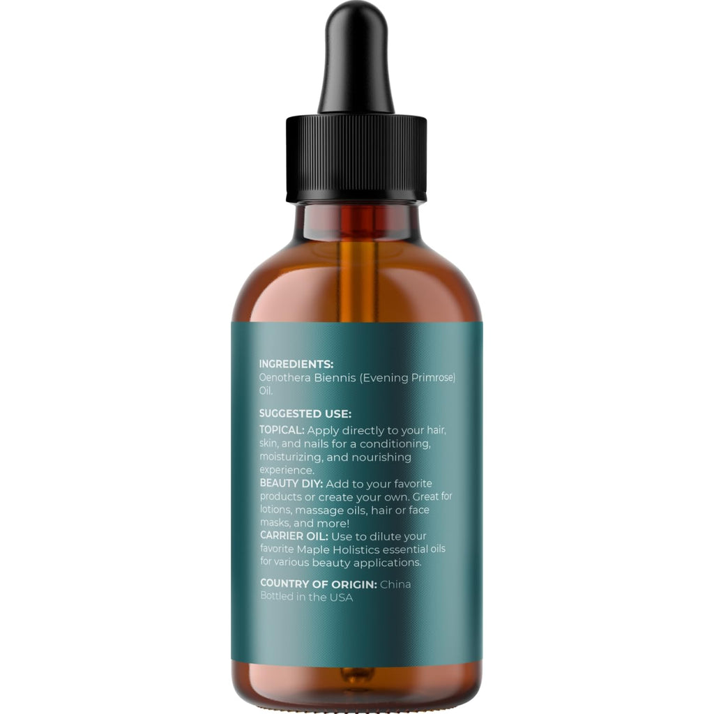 Pure Evening Primrose Oil for Skin - Cold Pressed Natural Face Moisturizer and Nourishing Hair Oil - Use in DIY Skin Care for Dr