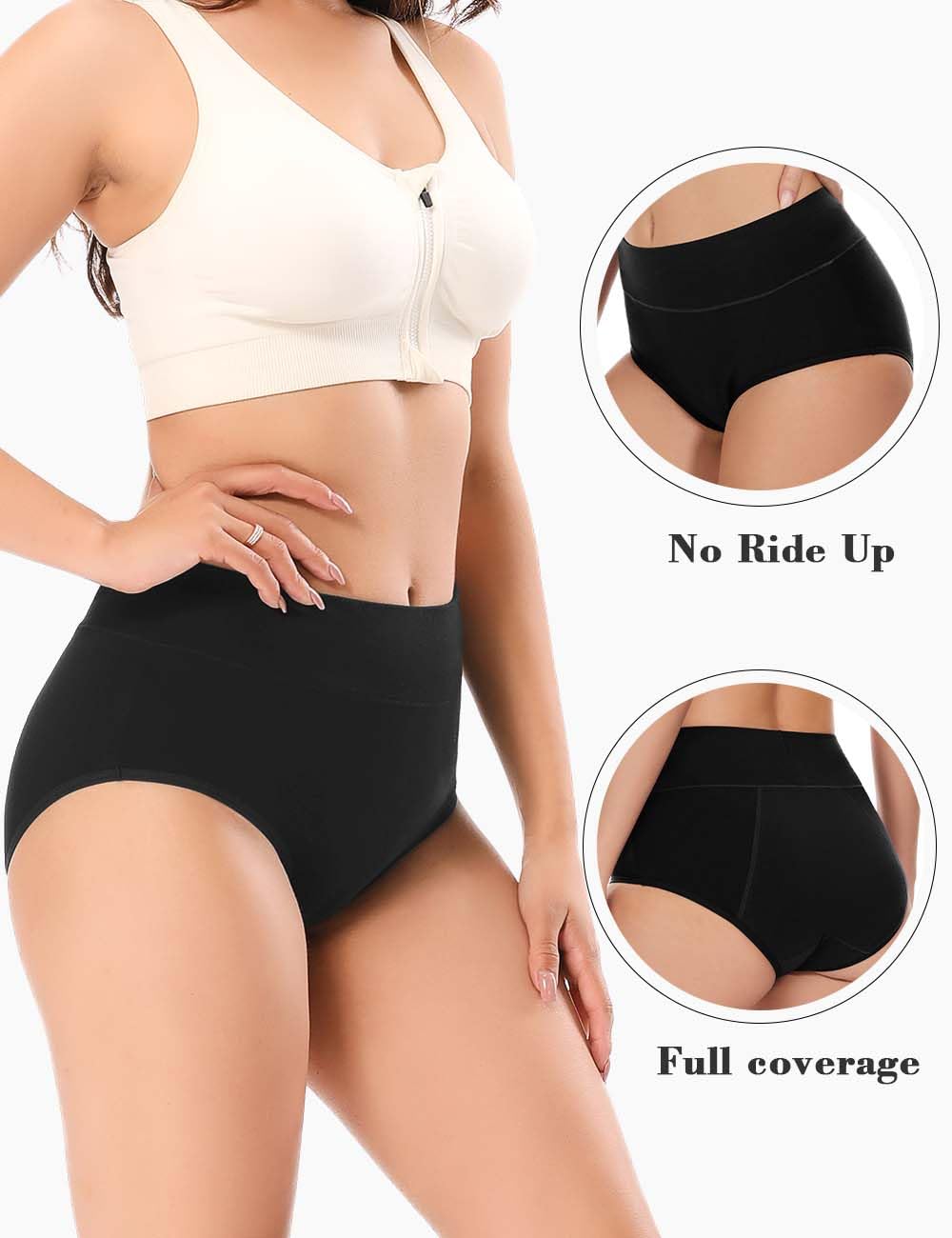 Molasus Incontinence Underwear for Women High Absorbency Period Leakproof Cotton Underwear Heavy Flow Menstrual Protective Panti