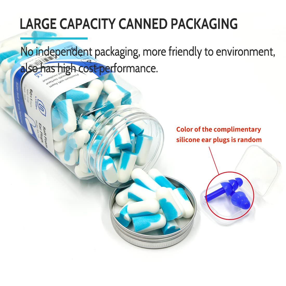 LYSIAN Noise Cancelling Earplugs for Sleep - 60 Pairs, 38dB Disposable Ear Plugs for Sleeping, Snoring, Shooting, Mowing Loud So