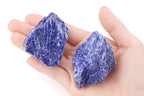 NUKAYAI 2Pcs Sodalite 1.8-2.2 Large Crystals and Healing Stones Raw Natural Blue Sodalite Rough Rocks Healing Crystal for DIY Po