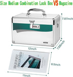 Glosen Medicine Lock Box with Combination Lock,Medication Lock box12 x 7.68 x 7.87 Inch ?Medium? Safe Lock Box,Medical Box Organ