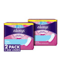 Always Thin Daily Liners, Regular Absorbency, Unscented, Wrapped, 120 Count - Pack of 2 (240 Count Total) (Packaging May Vary)
