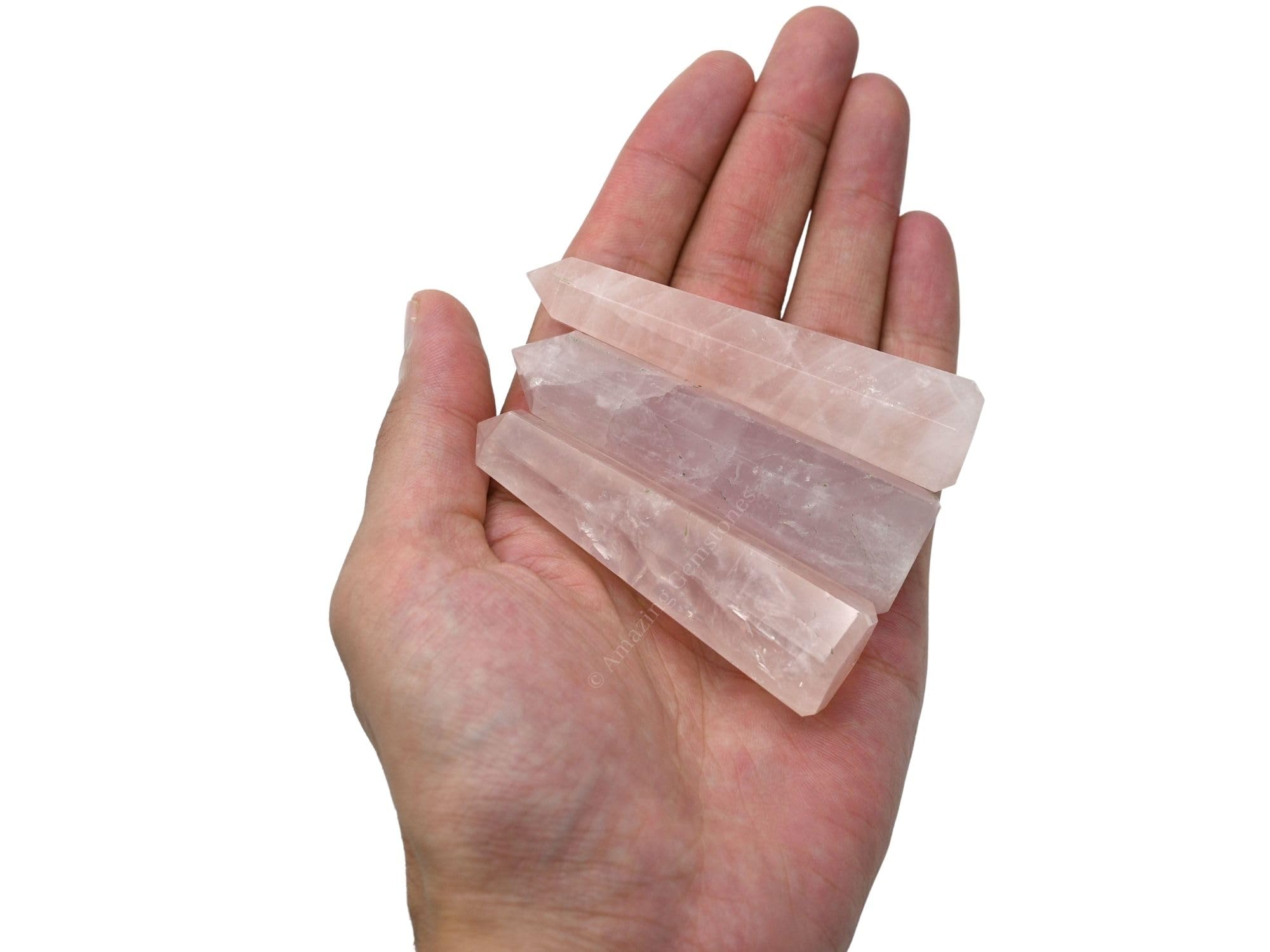 Rose Quartz Crystal Towers ~ Natural Healing Crystal Point Obelisk for Reiki Healing and Crystal Grid (3'' to 4'' INCH)