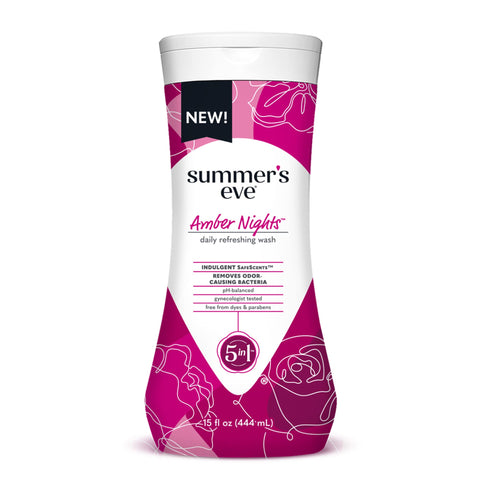 Summer's Eve Amber Nights with Oat and Shea Extracts, Daily Refreshing Feminine Wash, Removes Odor, pH balanced, 15 fl oz