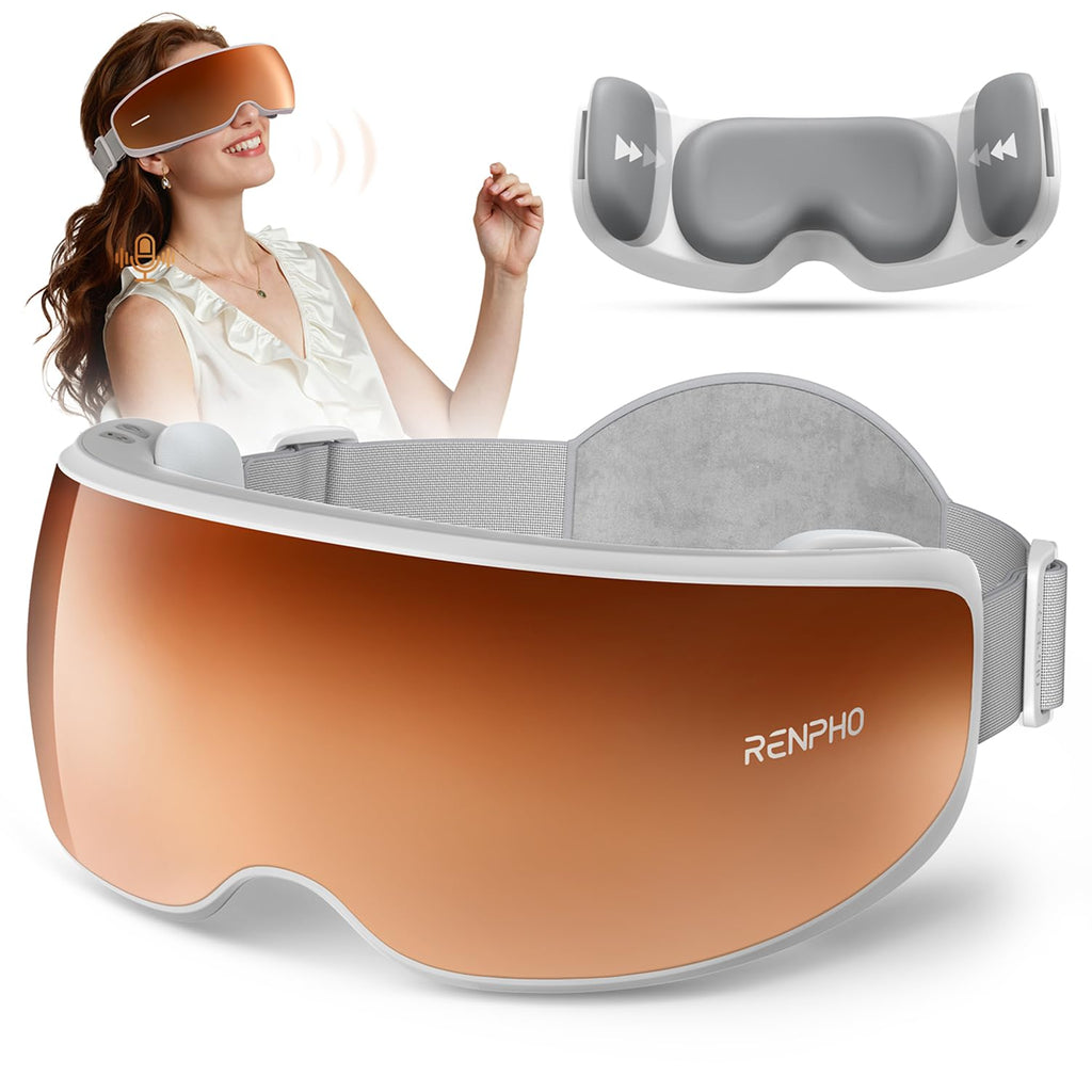 RENPHO Eyeris Calina Eye & Temple Massager for Migraines, Christmas Gifts for Women Men, Voice Control Smart Migraine, Slidable 