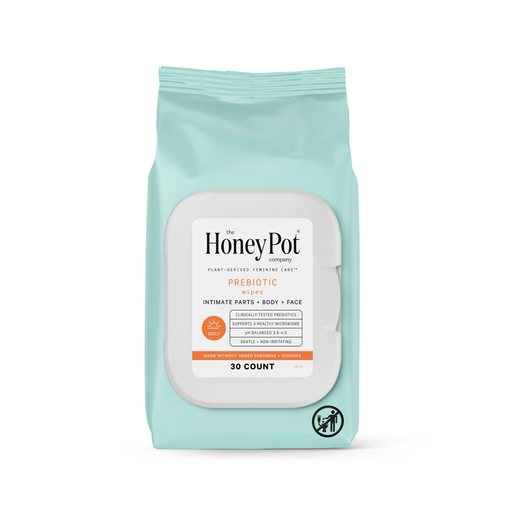 The Honey Pot Company - Prebiotic Feminine Wipes - Herbal Infused Feminine Hygiene Wipes for Sensitive Skin Types - PH Balanced 