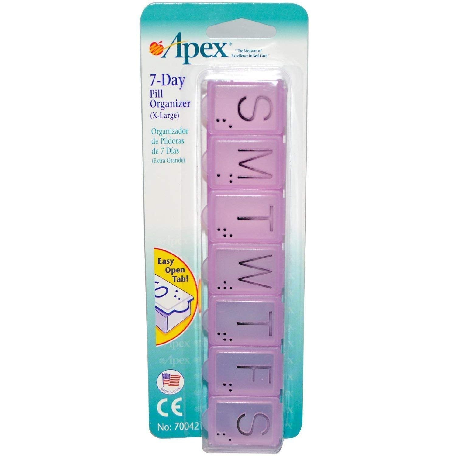 Apex 7-Day Pill Organizer X-Large 1 Each (Pack of 4)