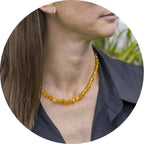 Baltic Amber Necklace for Adult - Natural Amber from Baltic Region, Genuine Baltic Amber (21.6, Honey)