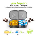 AUVON XL Weekly Pill Organizer 2 Times a Day, AM PM Pill Case with One-Side Large Opening for Easy to Use, Pill Box 7 Day Travel