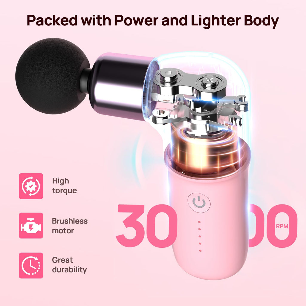 HEYCHY Super Mini Massage Gun, Deep Tissues Percussion Muscle Massager, Compact Sports Travel Massage Gun, Portable Massager Gun