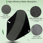 Reusable Bamboo Sanitary Towels Pads, TopDirect 8 Pack Medium & Large (9.06'' & 11.02'') Heavy Flow Night Pads Washable Cloth Me
