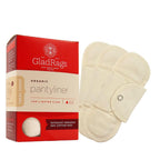 GladRags Natural Organic Undyed Cotton Reusable Pantyliner (3-Pack) - 100% GOTS Certified Organic Menstrual Pad, Washable Pantyl