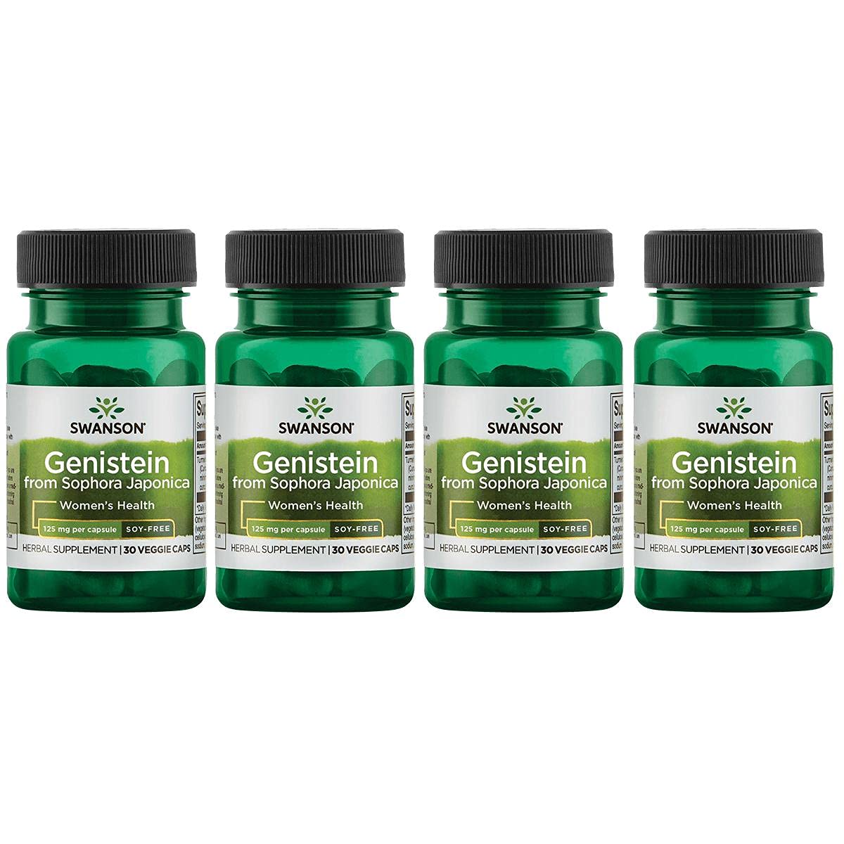 Swanson Soy-Free Genistein - Plant-Based Natural Supplement for Women - Comfort & Balance - (60 Veggie Capsules, 125mg Each) 4 P
