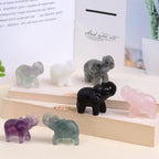Ytbeoxk 2.1 Inch Black Obsidian Elephant Crystals Decor, Healing Crystal Cute Figurines, Black Elephant Gemstones Decorations St