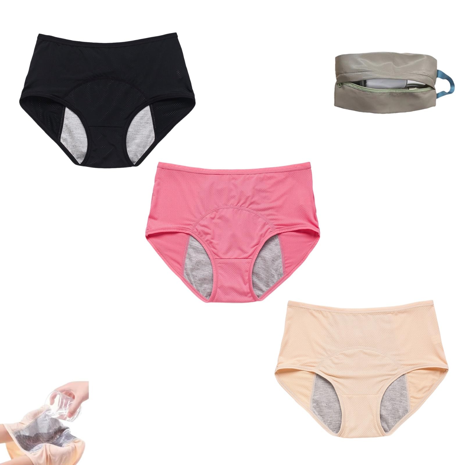 biqozi Panties for Women Over 60 70, Leakproof Ladies Underwear, Ladies Comfortable Leak Proof Incontinence Panties(#02,XL)