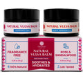Natruveda Vulva Balm Discovery Pack - Natural Feminine Moisturizer for Dryness & Irritation - Fragrance-Free & Rose Sandalwood -