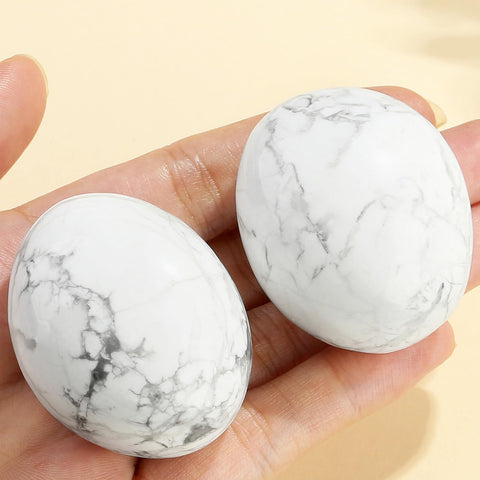 MAIBAOTA 1.6-2.0'' White Howlite Crystal Large White Stone Reiki Natural Tumbled White Polished Stones for Energy Witchcraft The