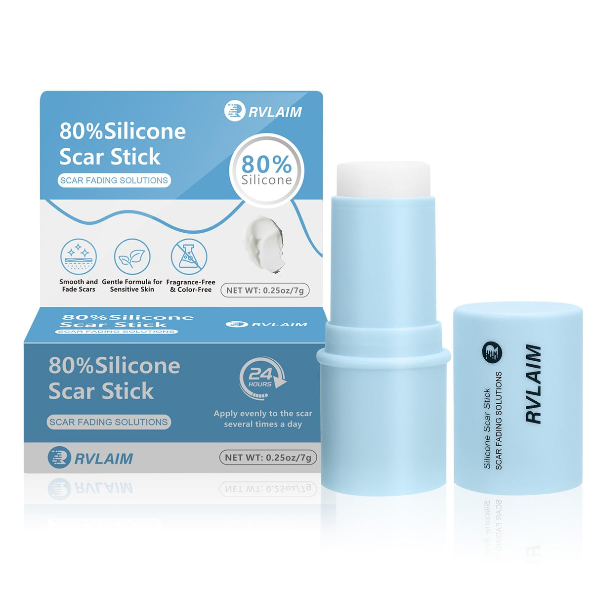 Rvlaim 80% Silicone Scar Stick for Face and Body, Old & New Scars,7g