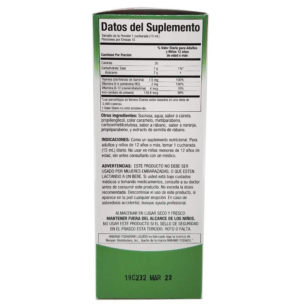 Rabano Yodado 8 Oz. Jarabe - Syrup, Liquid, 2-PACK