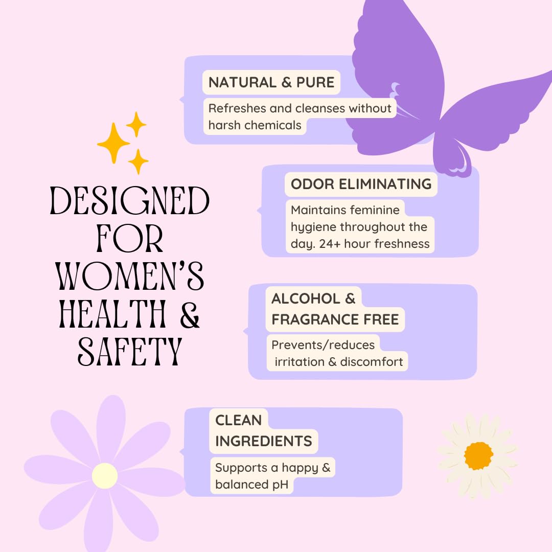 Fresh One Feminine Wipes - Natural pH Balanced Intimate Wipes for women | Soothing, Gentle Cleansing | Feminine Hygiene Wipes fo
