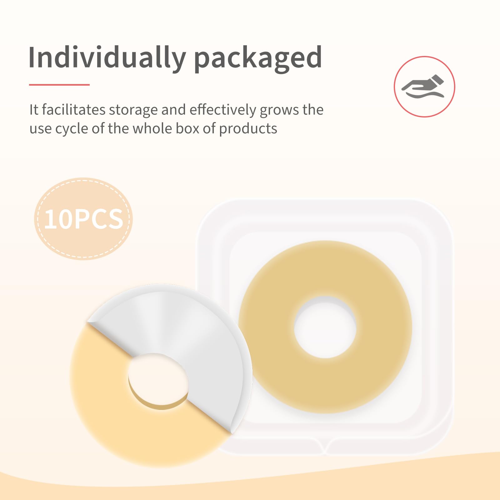 DERAYMI 30 Pack Moldable Ostomy Barrier Rings, 4mm Thickness Barrier Rings for Ostomy Bags, Sting-Free Hydrocolloid Ileostomy El