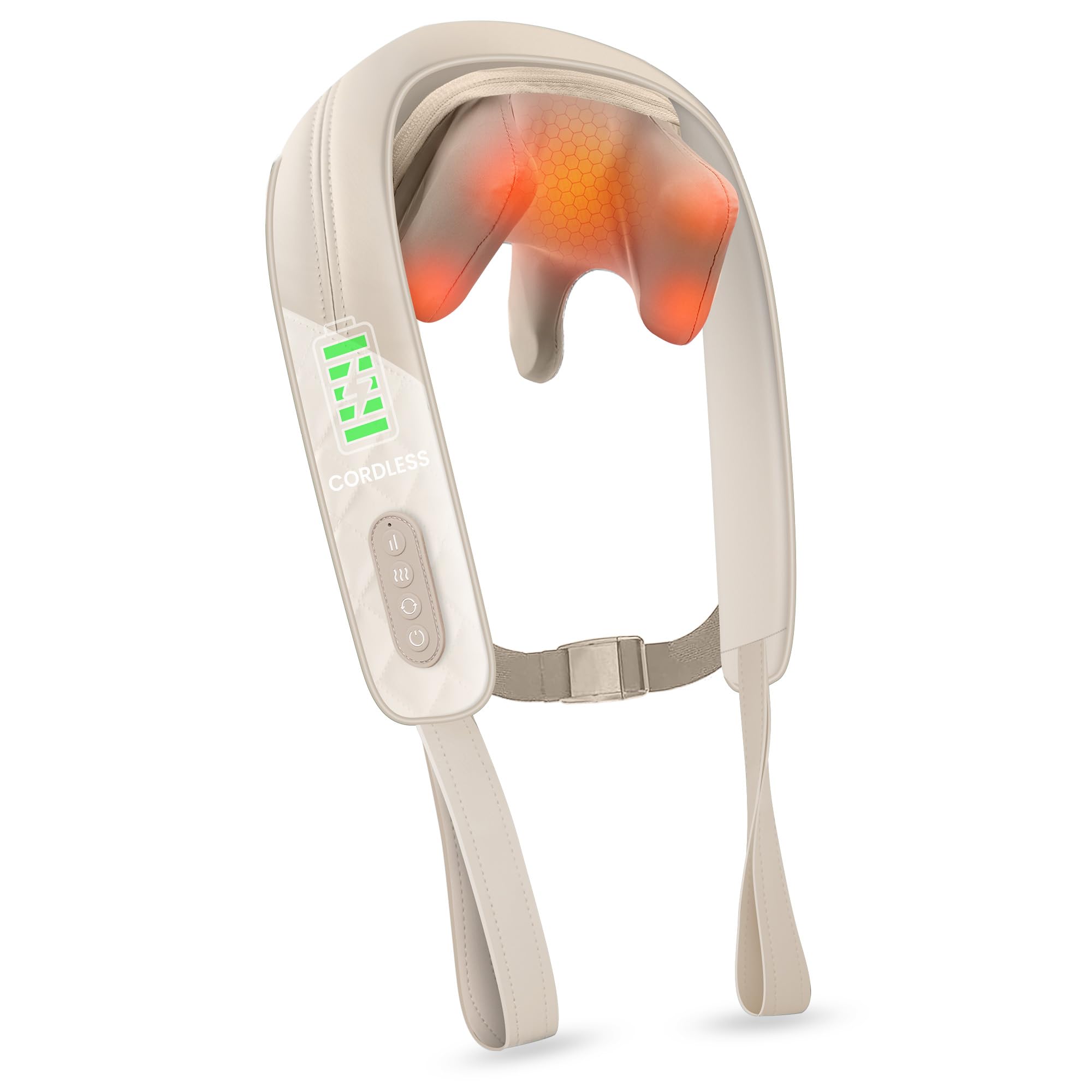 Snailax Cordless Neck Massager with Heat, Shiatsu Neck and Shoulder Massager for Deep Tissue, Kneading Back Massage Pillow for L
