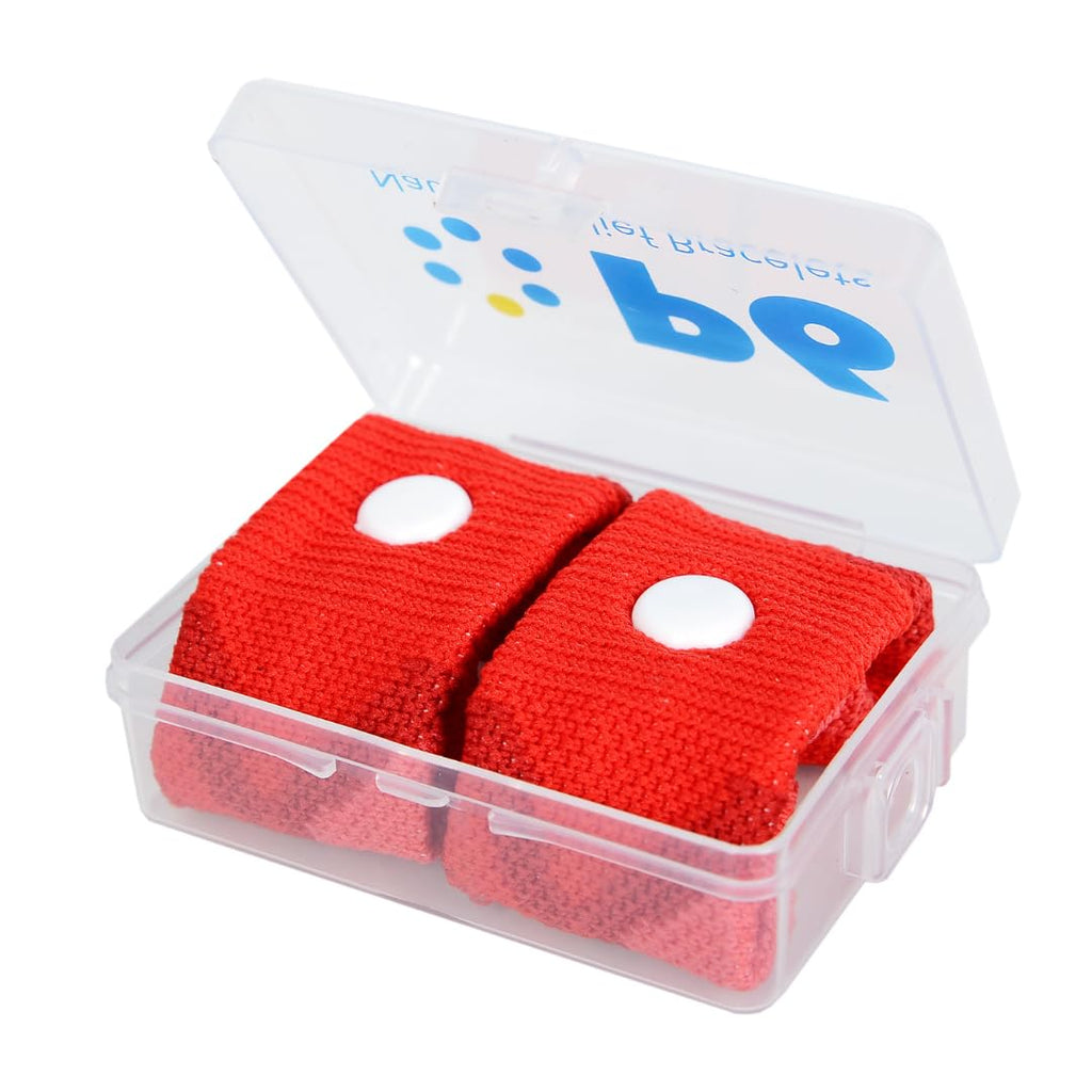 P6 Health Original Natural Anti-Nausea Relief Motion Car Sea Sickness Relief Wrist Bands for Adults (1 Pack, Red)