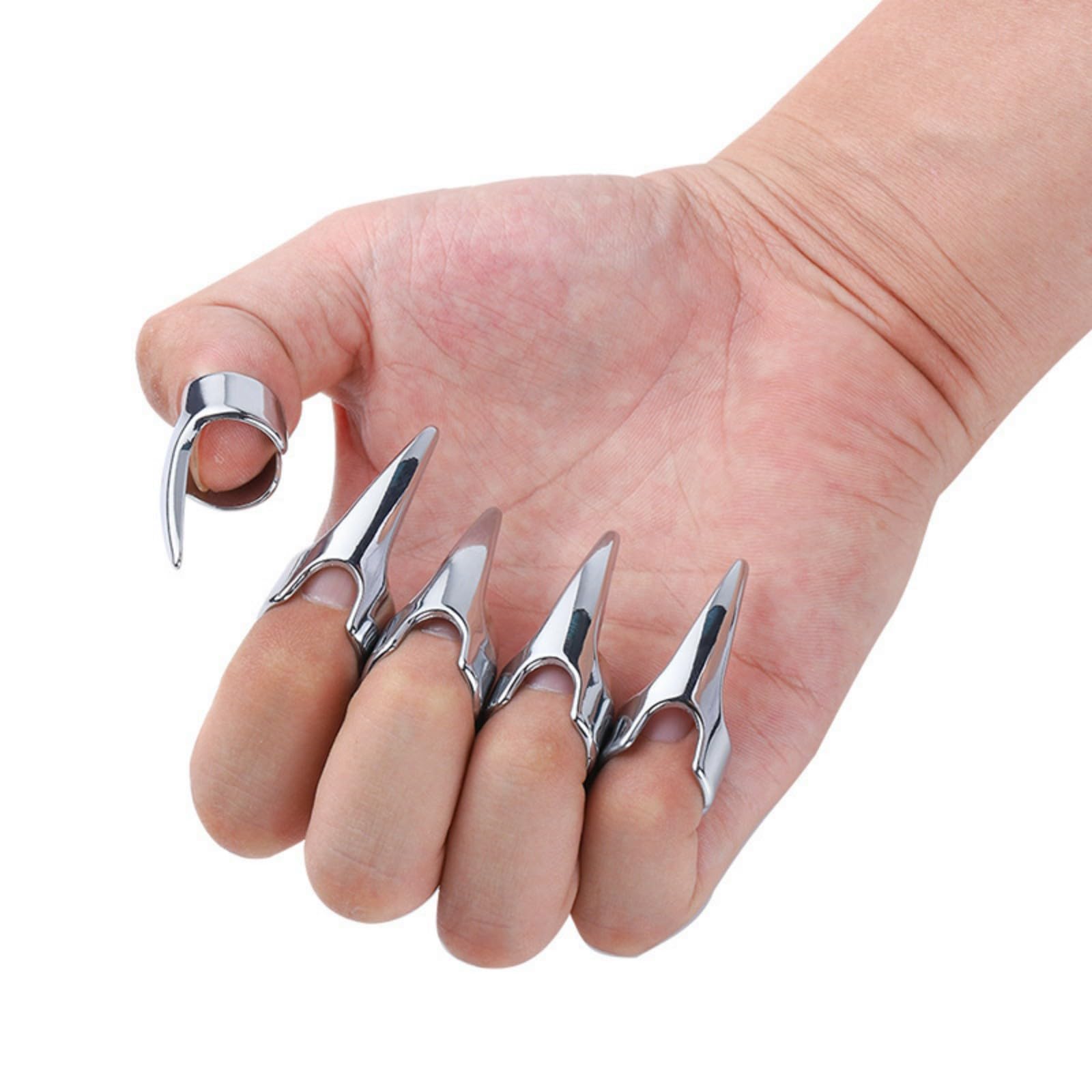 5Pcs Nail Covers Scratching Fondling Massage Grating Back Tickler Tools Women Men Tickle Touching Cosplay Stainless Steel Smooth