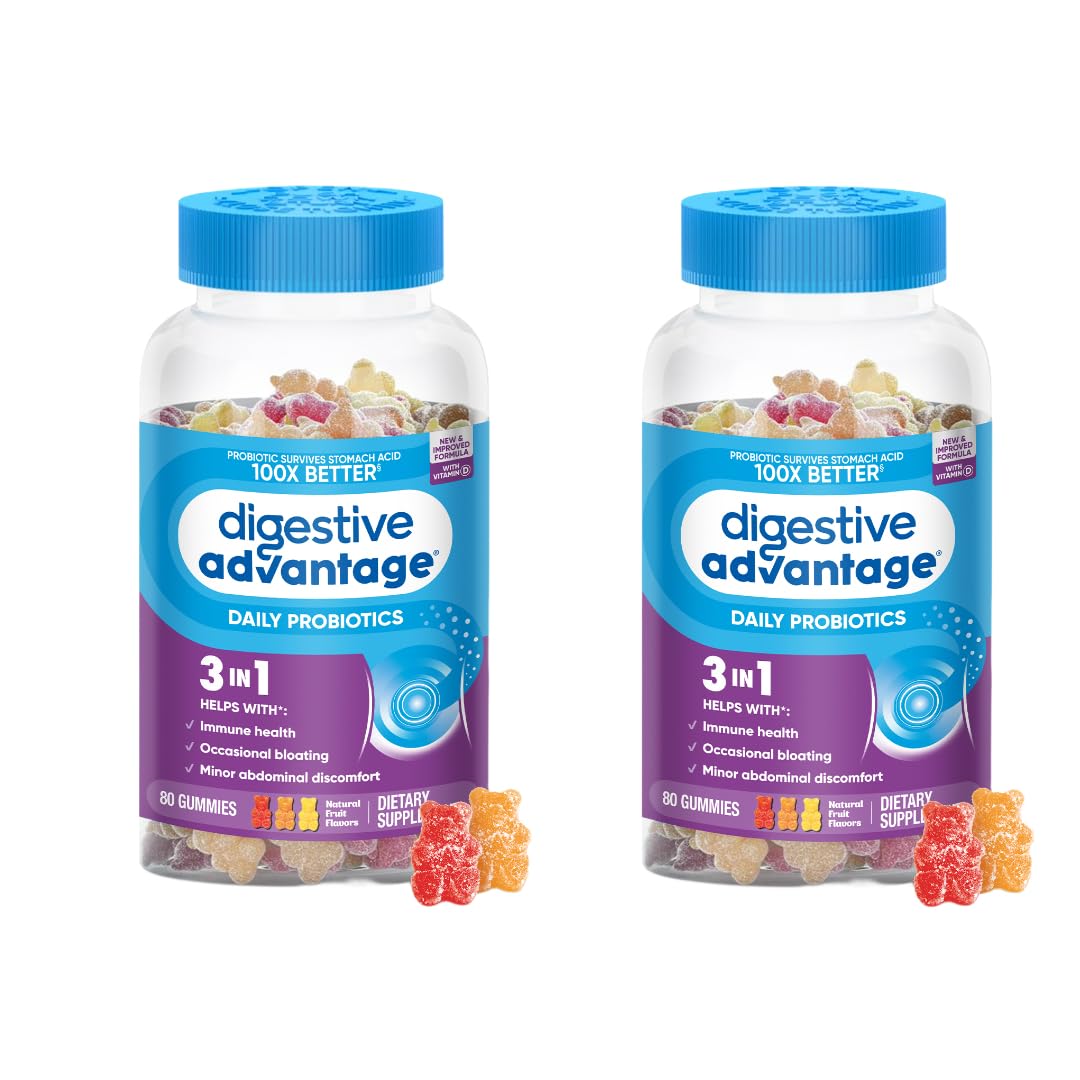 Digestive Advantage Probiotic Gummies, 60 count (Pack of 2)