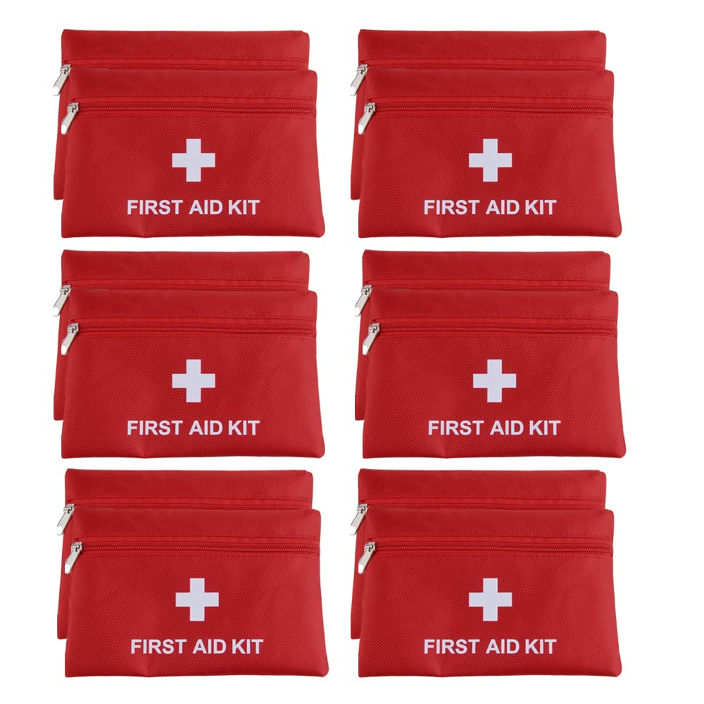 MTGHYARE 12 Pack Small First Aid Kit Bag Empty, First Aid Bag Pouch for Home Office Car Businesses Camping(Empty, No Contents)