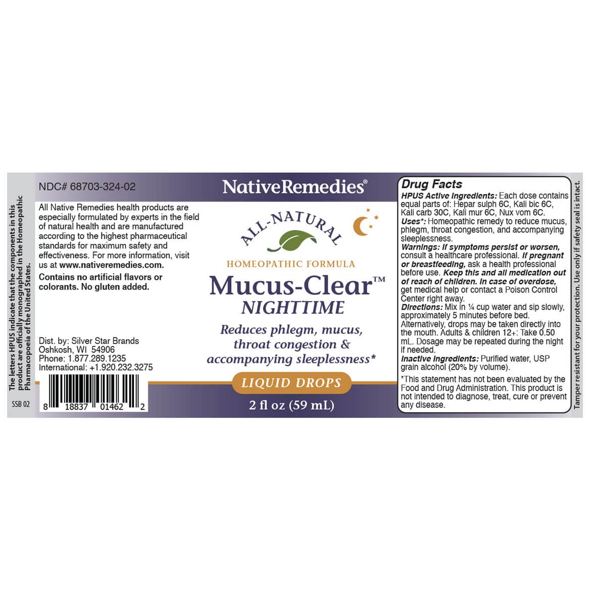 Native Remedies Mucus-Clear Nighttime - Temporarily Relieves Mucus Congestion and Supports Peaceful Sleep