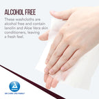 Dynarex Personal Cleansing Washcloth - Pre-Moistened Wet Wipes with Lanolin & Aloe Vera - Disposable Sheets for Incontinence, Pe