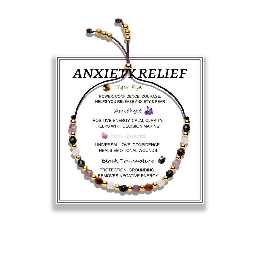 Flvkev Anxiety Relief Items Bracelet for Women, Depression Stress Relief Anti Anxiety Gifts Spiritual Jewelry Natural Healing Cr
