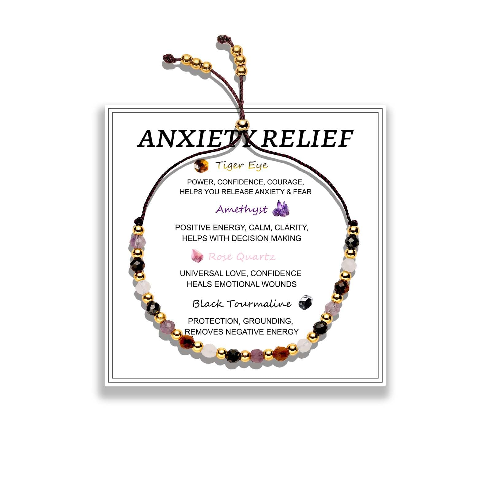 Flvkev Anxiety Relief Items Bracelet for Women, Depression Stress Relief Anti Anxiety Gifts Spiritual Jewelry Natural Healing Cr