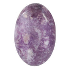 Loveliome Natural Purple Lepidolite Oval Polished Worry Stones, Healing Crystal Indoor Fountain Stones Massage Energy Anxiety Re